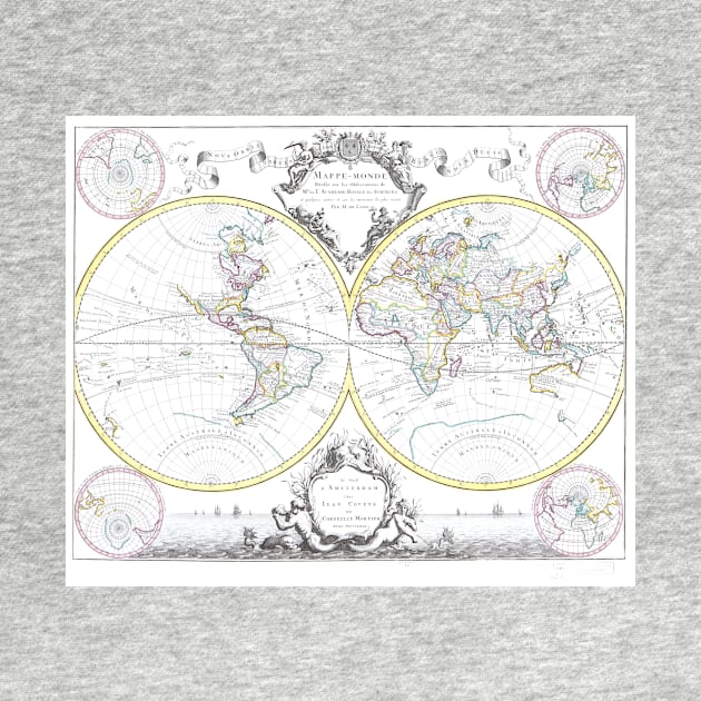 World map wall art 1665 dorm decor mappemonde Art Print by FrenchPrinting